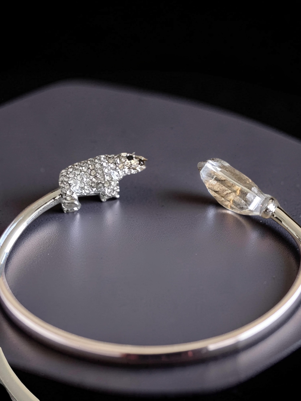 Kate Spade "Arctic Animals" Polar Bear Hinged Bangle Bracelet